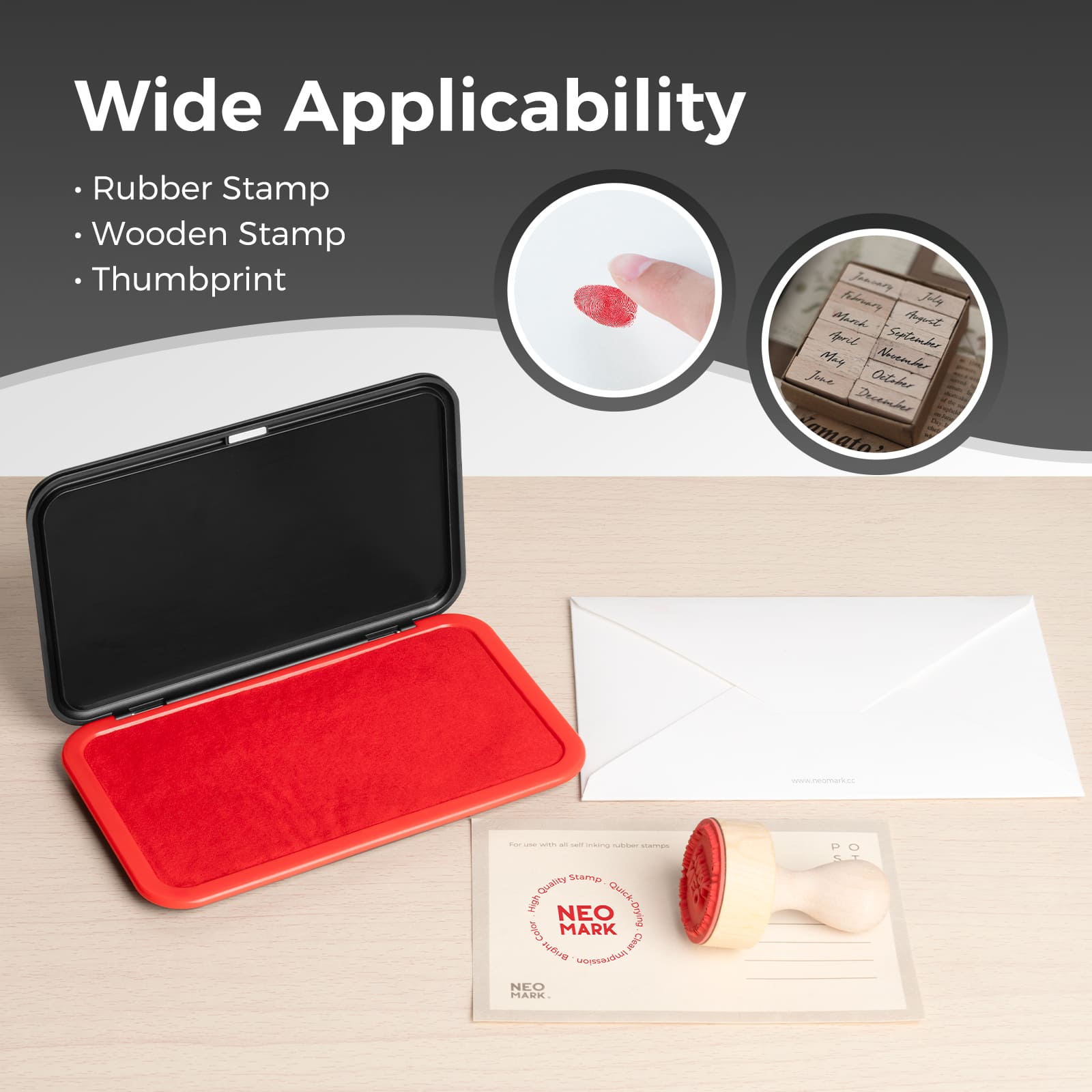 Red Stamp Pad & Stamp Ink set