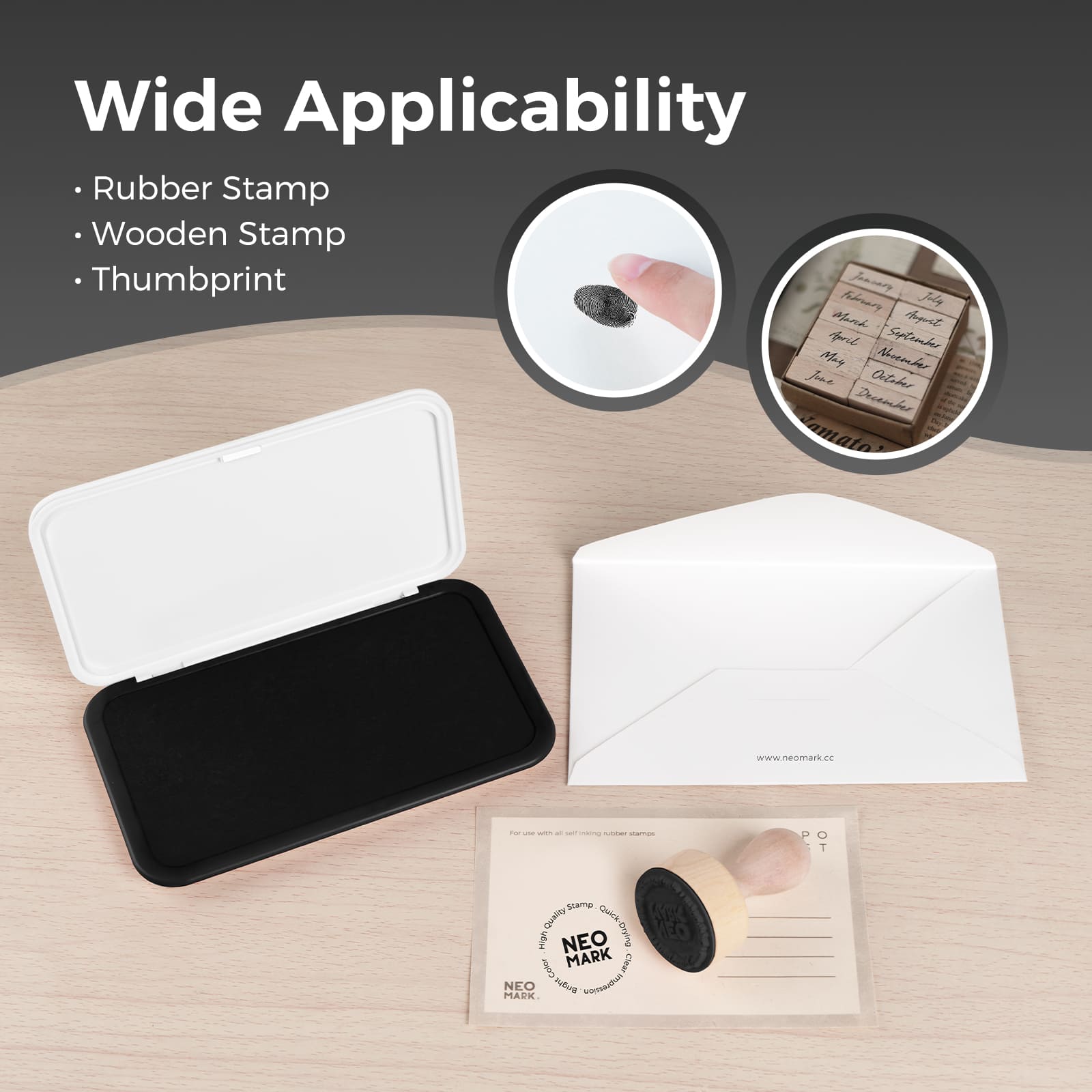 Black Stamp Pad & Stamp Ink set