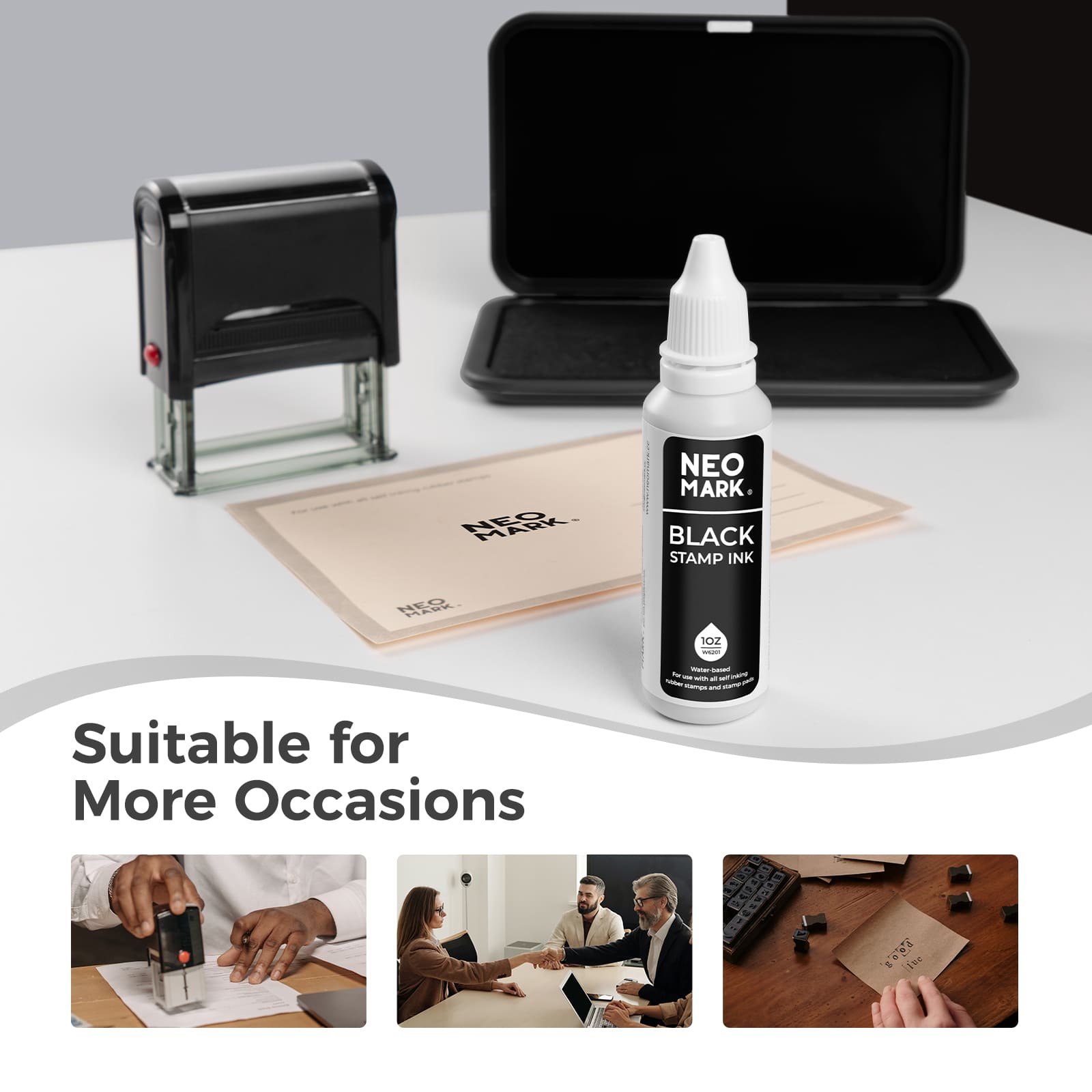 Black Stamp Pad & Stamp Ink set