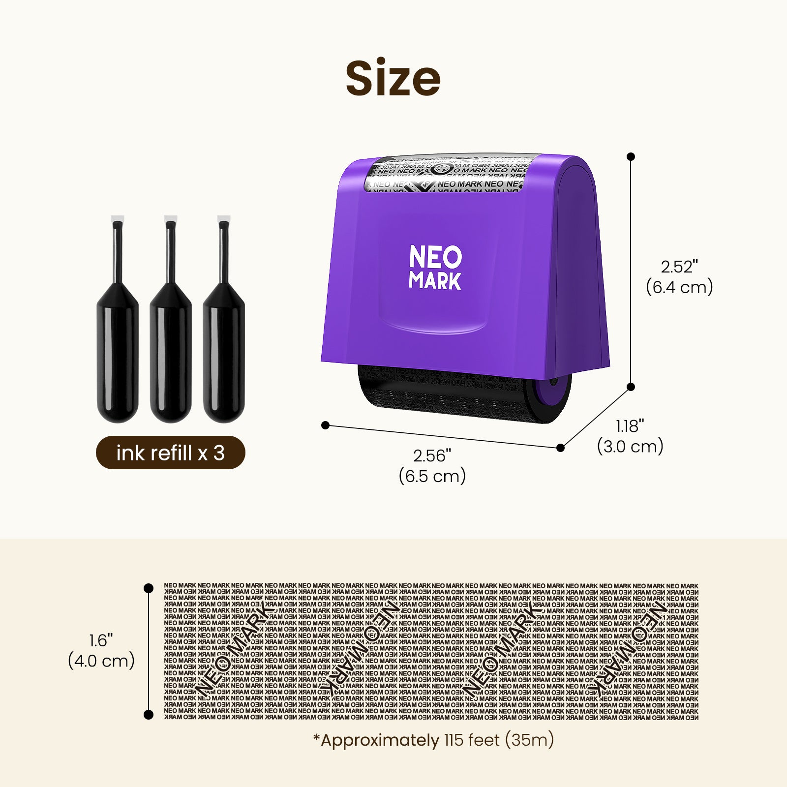 NEO MARK confidential self inking stamp for privacy protection, quick dry and reusable design