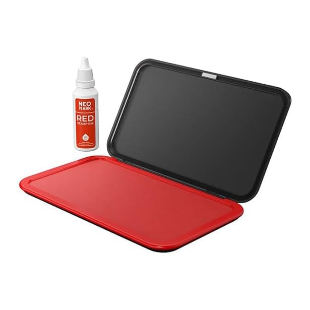 Red Stamp Pad & Stamp Ink set